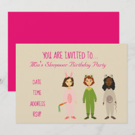 Invitación Fiesta de cumpleaños linda del sleepover del sueño