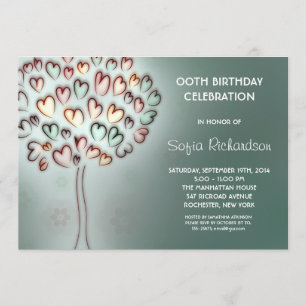Invitación fiesta de cumpleaños linda moderna del árbol de