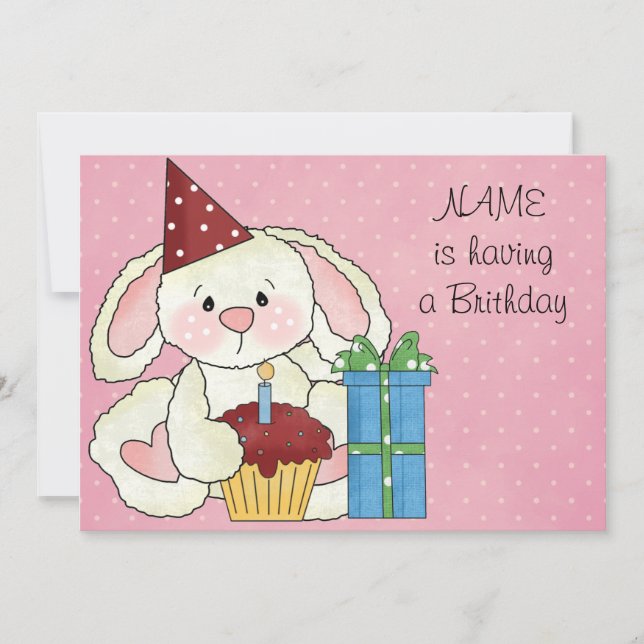 Invitación Fiesta de cumpleaños lindo (Anverso)