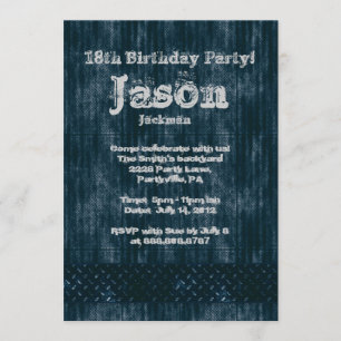 Invitación Fiesta de cumpleaños llevada metalizado del dril