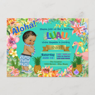 Invitación Fiesta de cumpleaños Luau de Hawai