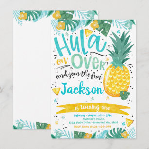 Invitación Fiesta de cumpleaños Luau de Hawái Pineapple Luau 