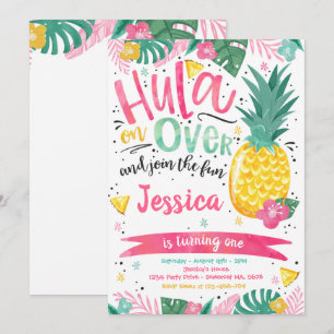 Invitación Fiesta de cumpleaños Luau de Hawái Pineapple Luau 