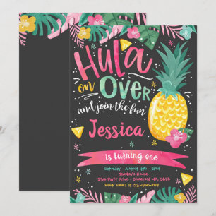 Invitación Fiesta de cumpleaños Luau de Hawái Pineapple Luau 