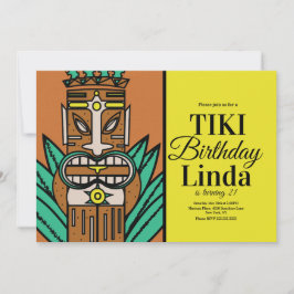 Invitación Fiesta de Cumpleaños Luau Tiki Jungle