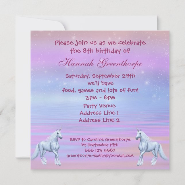 Invitación Fiesta de cumpleaños mágica de los chicas de la (Anverso)