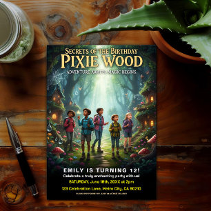 Invitación Fiesta de Cumpleaños Mágica en Pixie Wood
