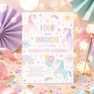 Invitación Fiesta de Cumpleaños Mágica Unicornio por Siempre