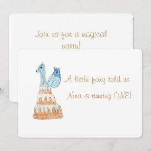 Invitación Fiesta de cumpleaños mágico de fantasía del zorro 
