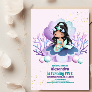 Invitación Fiesta de cumpleaños mágico de Sirena