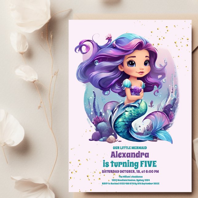 Invitación Fiesta de cumpleaños mágico de Sirena (Subido por el creador)