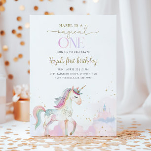 Invitación Fiesta de cumpleaños mágico de un unicornio