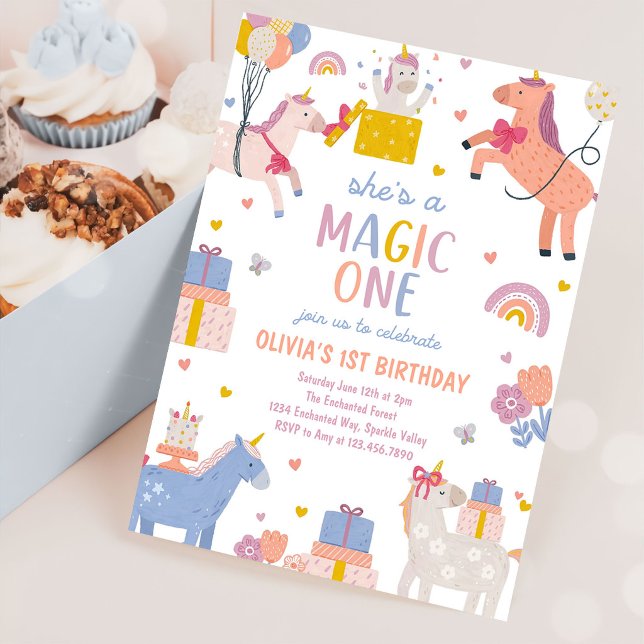 Invitación Fiesta de cumpleaños mágico de un unicornio 1  (Subido por el creador)