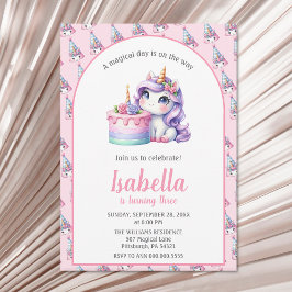 Invitación Fiesta de cumpleaños mágico de unicornio