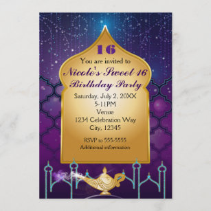 Invitación Fiesta de cumpleaños mágico marroquí Noches Árabes