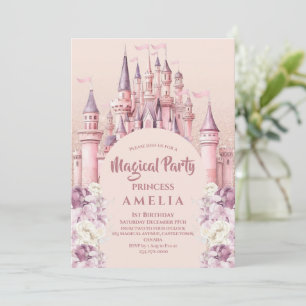 Invitación Fiesta de cumpleaños mágico número 1 castillo de d
