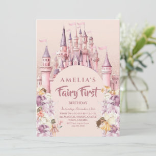 Invitación Fiesta de cumpleaños mágico número 1 castillo de d