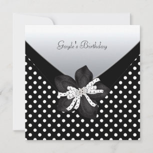 Invitación Fiesta de Cumpleaños Manchas Negras Blancas