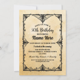 Invitación Fiesta de cumpleaños Marco gótico invita a Hallowe