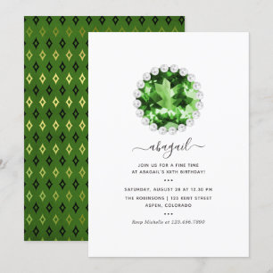 Invitación Fiesta de cumpleaños Mardi Gras Esmeralda Verde