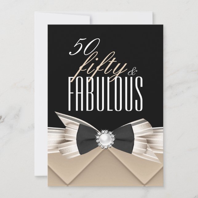 Invitación Fiesta de Cumpleaños Marrón Negro Café Fabulosos 5 (Anverso)