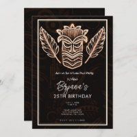 Fiesta de cumpleaños marrón tropical de Tiki