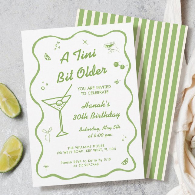 Invitación Fiesta de cumpleaños Martini, un poco mayor de Tri (Subido por el creador)