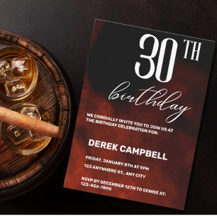 Invitación Fiesta de Cumpleaños Masculino Moderno 30