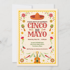 Invitación Fiesta de cumpleaños mexicana por el Cinco de Mayo