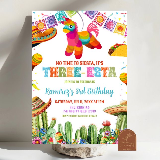 Invitación fiesta de cumpleaños Mexicana Three-esta (Subido por el creador)