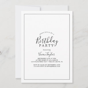 Invitación Fiesta de cumpleaños minimalista