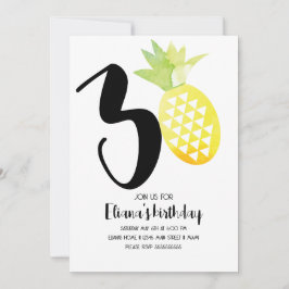 Invitación Fiesta de Cumpleaños Minimalista Aloha Hawaii Luau