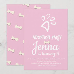 Invitación Fiesta de cumpleaños minimalista de la pata del pe