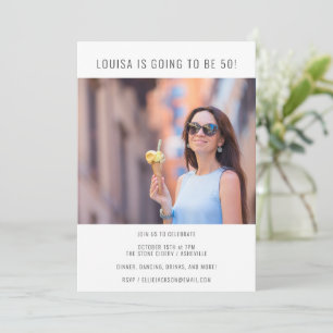 Invitación Fiesta de cumpleaños Minimalista Moderna Chic con