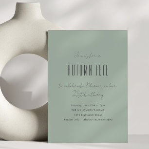 Invitación Fiesta de Cumpleaños Minimalista Otoño Fête 21