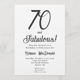 Invitación Fiesta de cumpleaños minimalista sesenta y fabulos