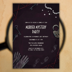 Invitación Fiesta de Cumpleaños Misterio de Asesinato en la E