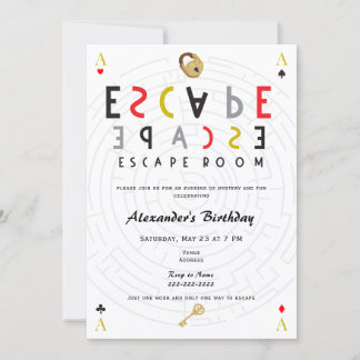 Invitación Fiesta de Cumpleaños Misterio de Escape Room