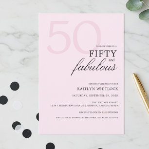 Invitación Fiesta de cumpleaños moderna, atrevida, de 50 años