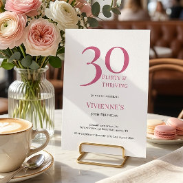 Invitación Fiesta de cumpleaños moderna de 30 años coqueta y