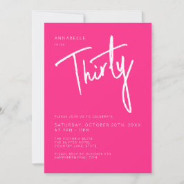 Invitación Fiesta de cumpleaños moderna de 30 treinta trigési