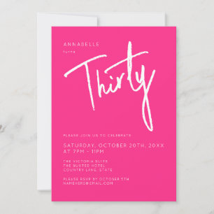 Invitación Fiesta de cumpleaños moderna de 30 treinta trigési