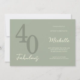 Invitación Fiesta de cumpleaños moderna de 40 y fabulosa