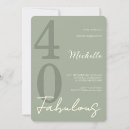 Invitación Fiesta de cumpleaños moderna de 40 y fabulosa