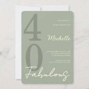 Invitación Fiesta de cumpleaños moderna de 40 y fabulosa