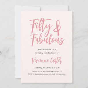 Invitación Fiesta de cumpleaños moderna de 50 años y fabulosa