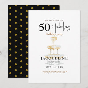 Invitación Fiesta de cumpleaños moderna de 50 años y fabulosa