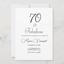 Fiesta de cumpleaños moderna de 70 años y fabulosa