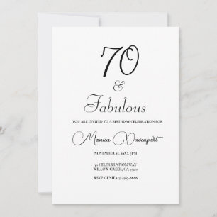 Invitación Fiesta de cumpleaños moderna de 70 años y fabulosa