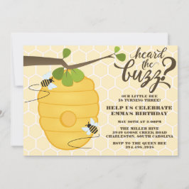 Invitación Fiesta de cumpleaños moderna de la abeja